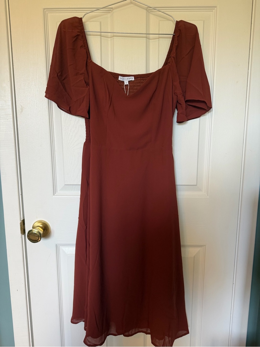 Rust Midi Dress